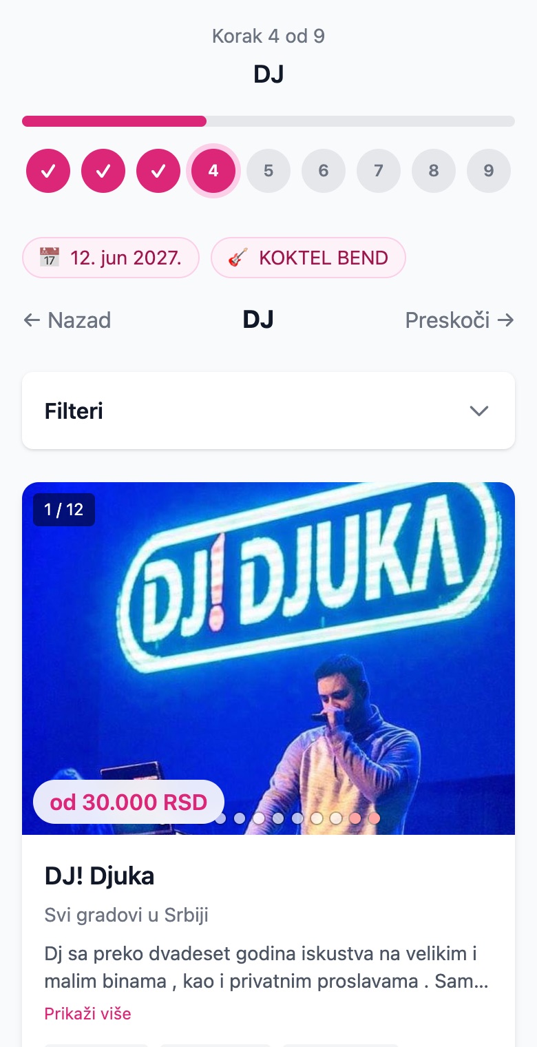 Korak 4 - izbor DJ-a