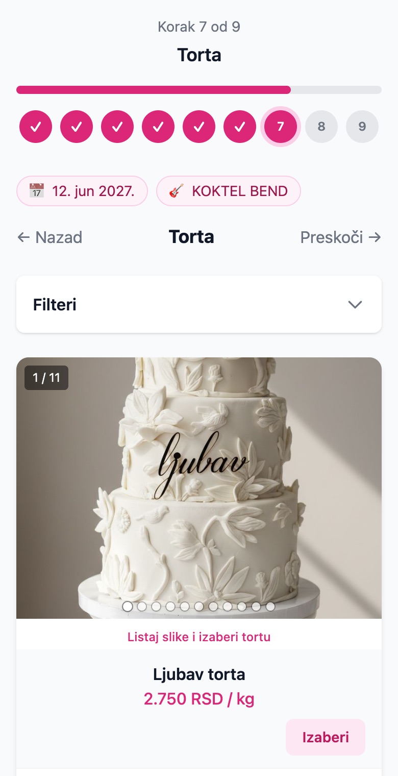 Korak 7 - izbor torte