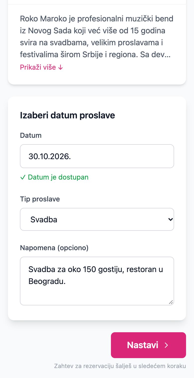Izbor datuma i tipa proslave